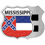 Mississippi State Flag Highway Shield Metal Sign 5" (HSM)