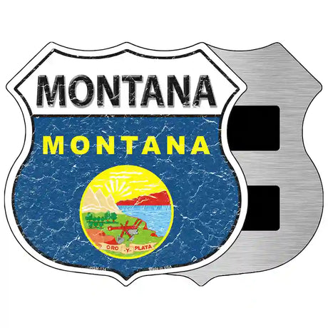 Montana State Flag Highway Shield Metal Sign 5" (HSM)