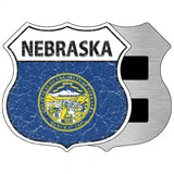 Nebraska State Flag Highway Shield Metal Sign 5" (HSM)