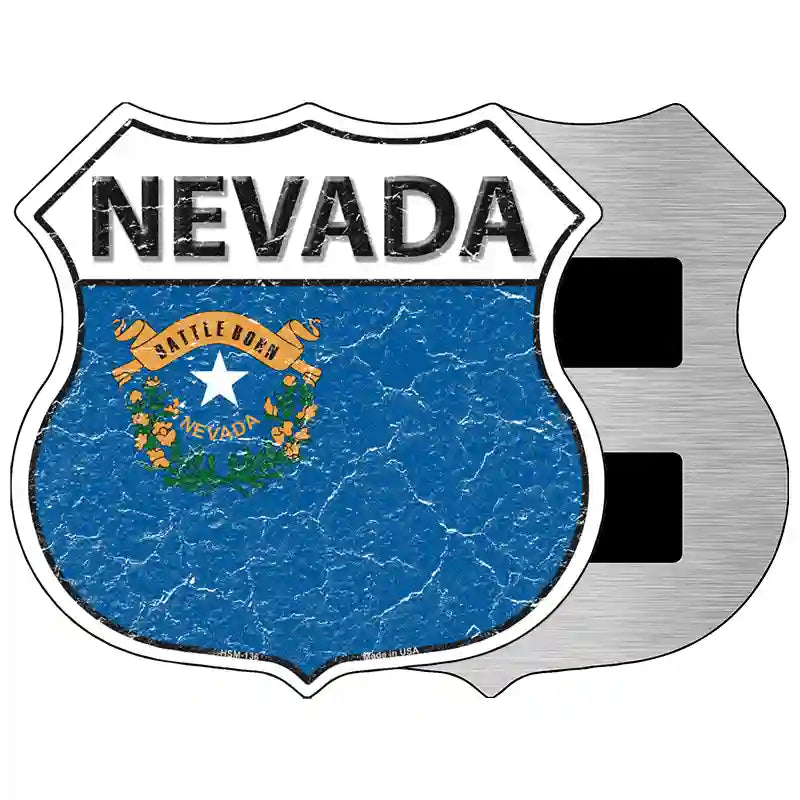 Nevada State Flag Highway Shield Metal Sign 5" (HSM)