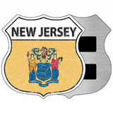 New Jersey State Flag Highway Shield Metal Sign 5" (HSM)