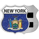 New York State Flag Highway Shield Metal Sign 5" (HSM)