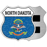 North Dakota State Flag Highway Shield Metal Sign 5" (HSM)