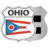 Ohio State Flag Highway Shield Metal Sign 5" (HSM)