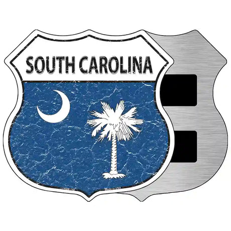 South Carolina State Flag Highway Shield Metal Sign 5" (HSM)