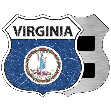 Virginia State Flag Highway Shield Metal Sign 5" (HSM)