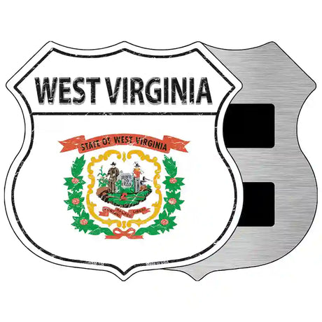 West Virginia State Flag Highway Shield Metal Sign 5" (HSM)