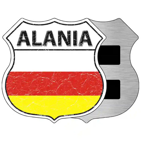 Alania Flag Highway Shield Metal Sign 5" (HSM)