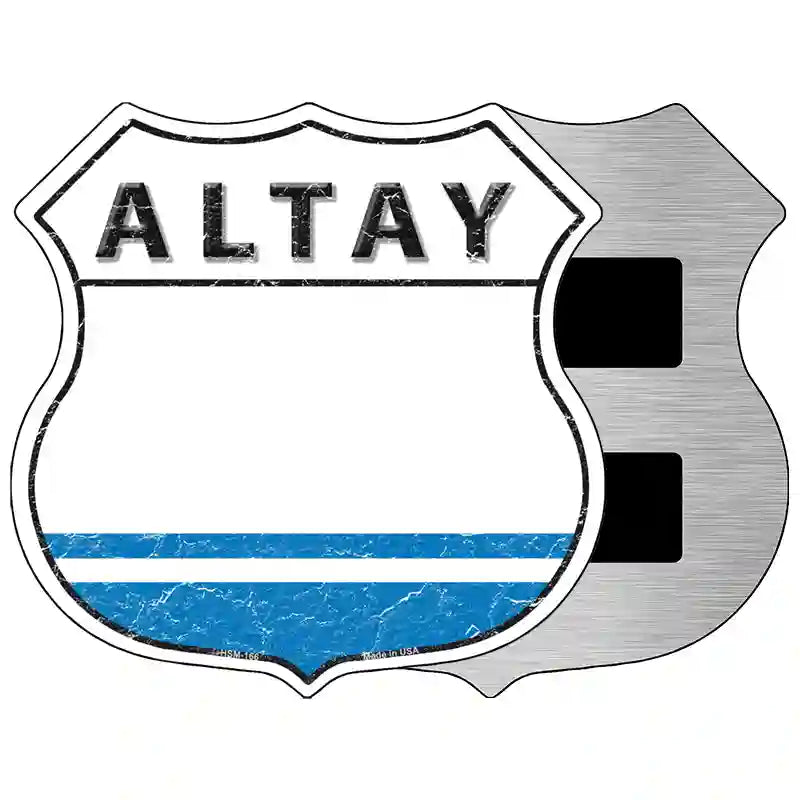 Altay Flag Highway Shield Metal Sign 5" (HSM)