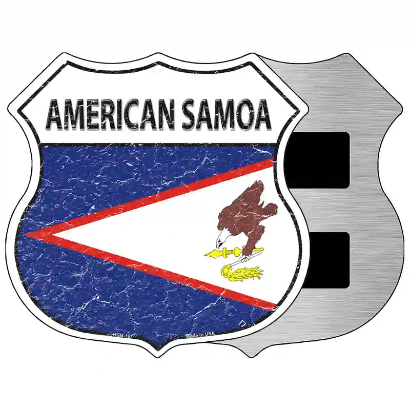 American Samoa Flag Highway Shield Metal Sign 5" (HSM)