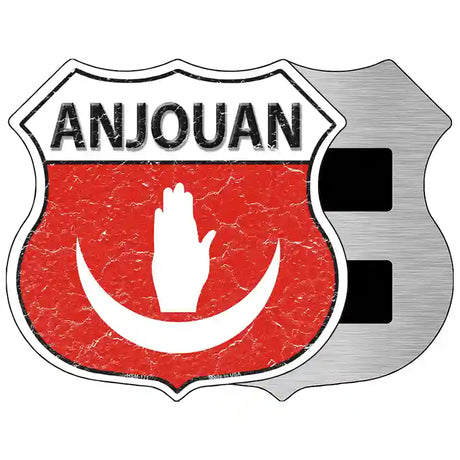 Anjouan Flag Highway Shield Metal Sign 5" (HSM)