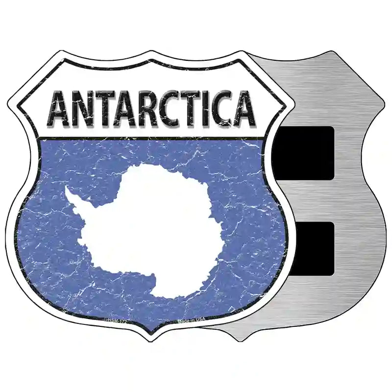 Antarctica Flag Highway Shield Metal Sign 5" (HSM)