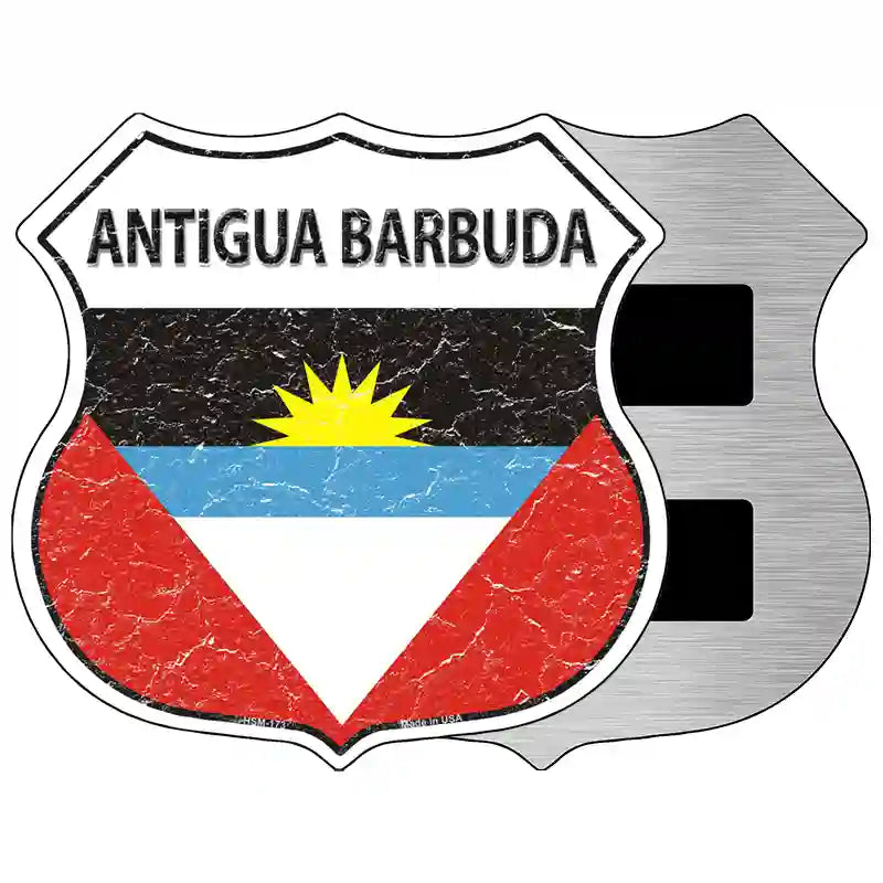 Antigua Barbuda Flag Highway Shield Metal Sign 5" (HSM)