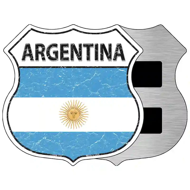 Argentina Flag Highway Shield Metal Sign 5" (HSM)