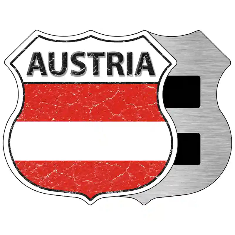 Austria Flag Highway Shield Metal Sign 5" (HSM)