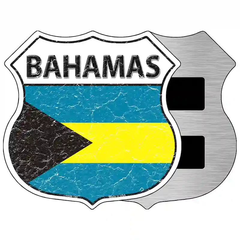 Bahamas Flag Highway Shield Metal Sign 5" (HSM)