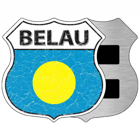 Belau Flag Highway Shield Metal Sign 5" (HSM)