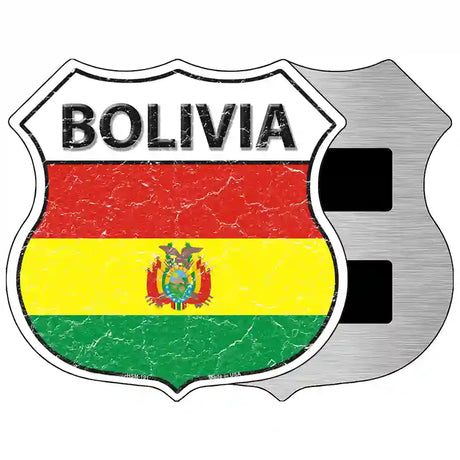 Bolivia Flag Highway Shield Metal Sign 5" (HSM)