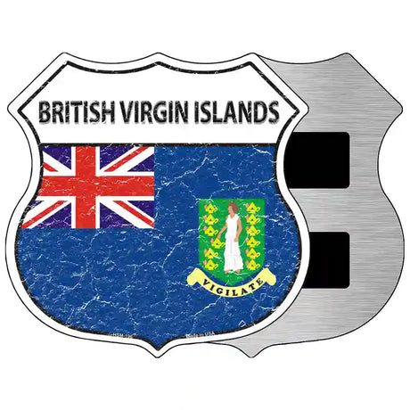 British Virgin Islands Flag Highway Shield Metal Sign 5" (HSM)