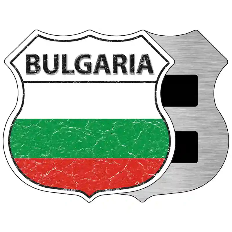 Bulgaria Flag Highway Shield Metal Sign 5" (HSM)