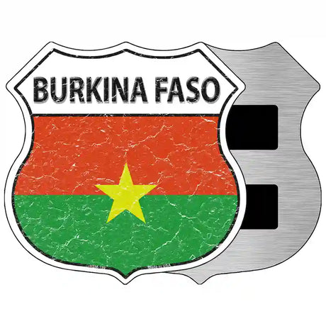 Burkina Faso Flag Highway Shield Metal Sign 5" (HSM)