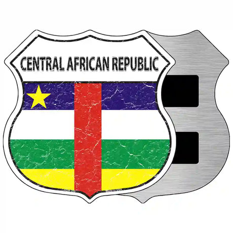 Central African Republic Flag Highway Shield Metal Sign 5" (HSM)