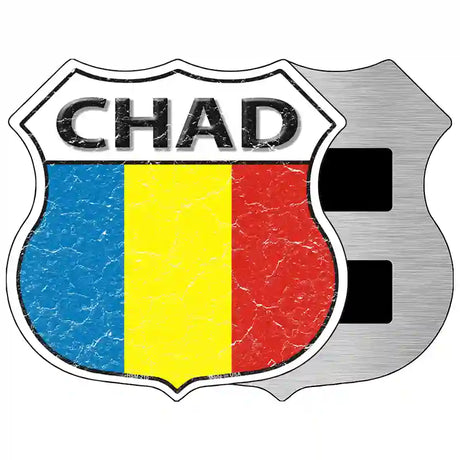 Chad Flag Highway Shield Metal Sign 5" (HSM)