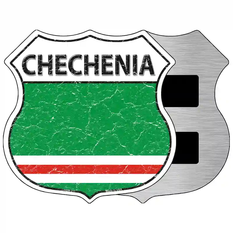 Chechenia Flag Highway Shield Metal Sign 5" (HSM)