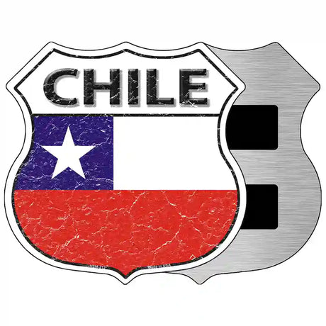 Chile Flag Highway Shield Metal Sign 5" (HSM)