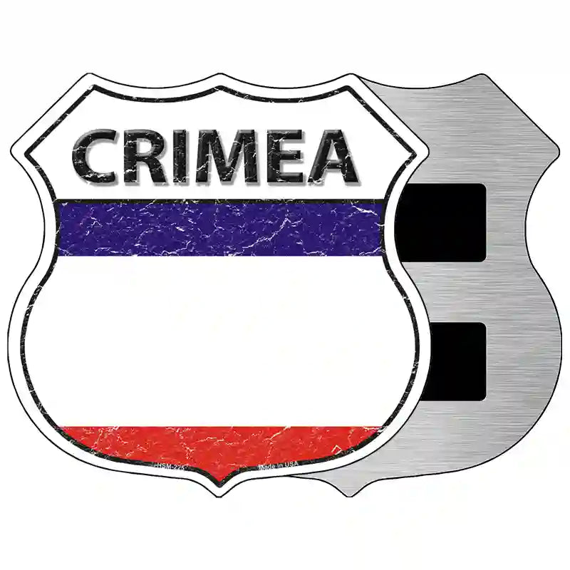 Crimea Flag Highway Shield Metal Sign 5" (HSM)