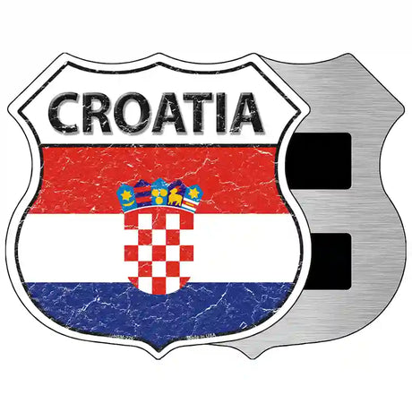 Croatia Flag Highway Shield Metal Sign 5" (HSM)