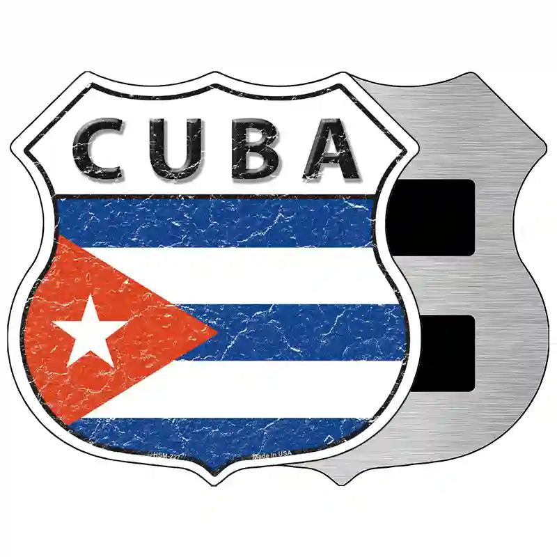 Cuba Flag Highway Shield Metal Sign 5" (HSM)