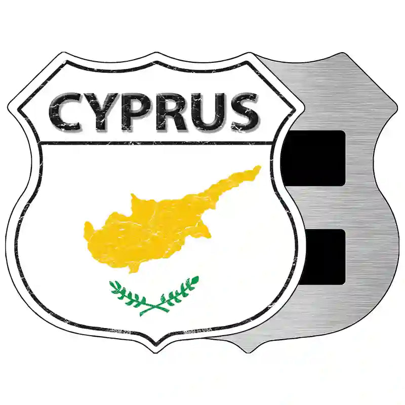 Cyprus Flag Highway Shield Metal Sign 5" (HSM)