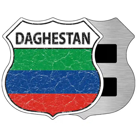 Daghestan Flag Highway Shield Metal Sign 5" (HSM)