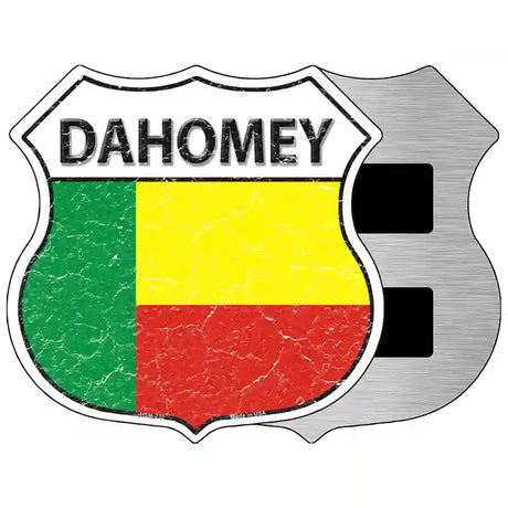 Dahomey Flag Highway Shield Metal Sign 5" (HSM)