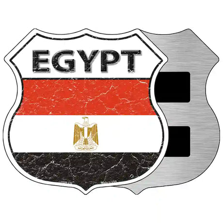 Egypt Flag Highway Shield Metal Sign 5" (HSM)