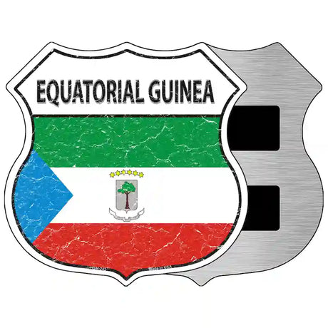 Equatorial Guinea Flag Highway Shield Metal Sign 5" (HSM)