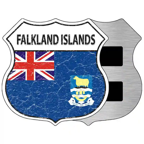 Falkland Islands Flag Highway Shield Metal Sign 5" (HSM)