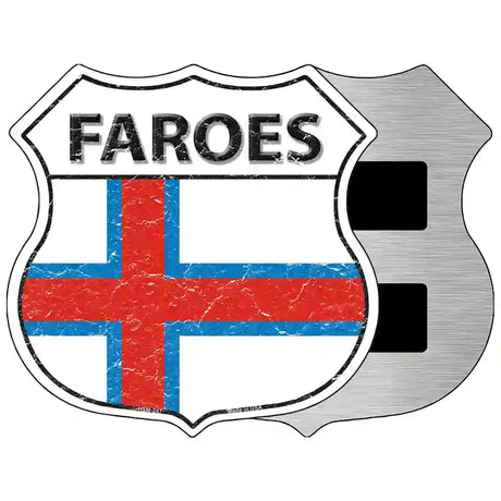 Faroes Flag Highway Shield Metal Sign 5" (HSM)