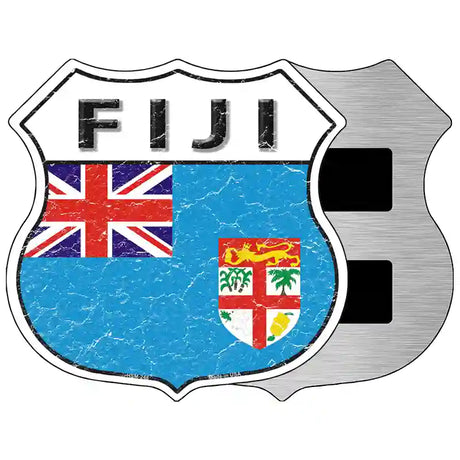 Fiji Flag Highway Shield Metal Sign 5" (HSM)