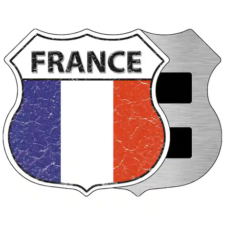 France Flag Highway Shield Metal Sign 5" (HSM)