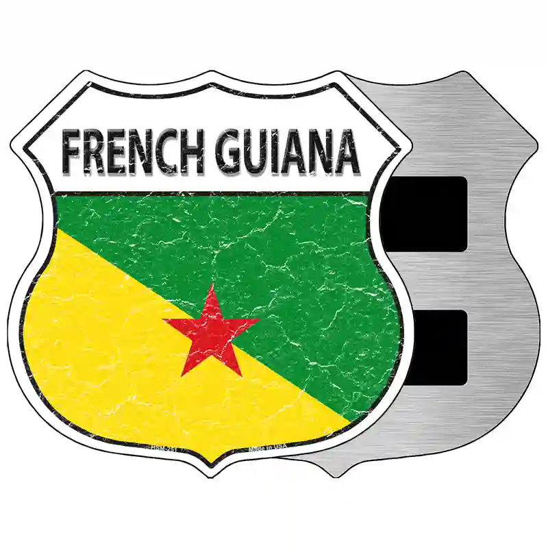 French Guiana  Flag Highway Shield Novelty Metal Sign 5" (HSM)