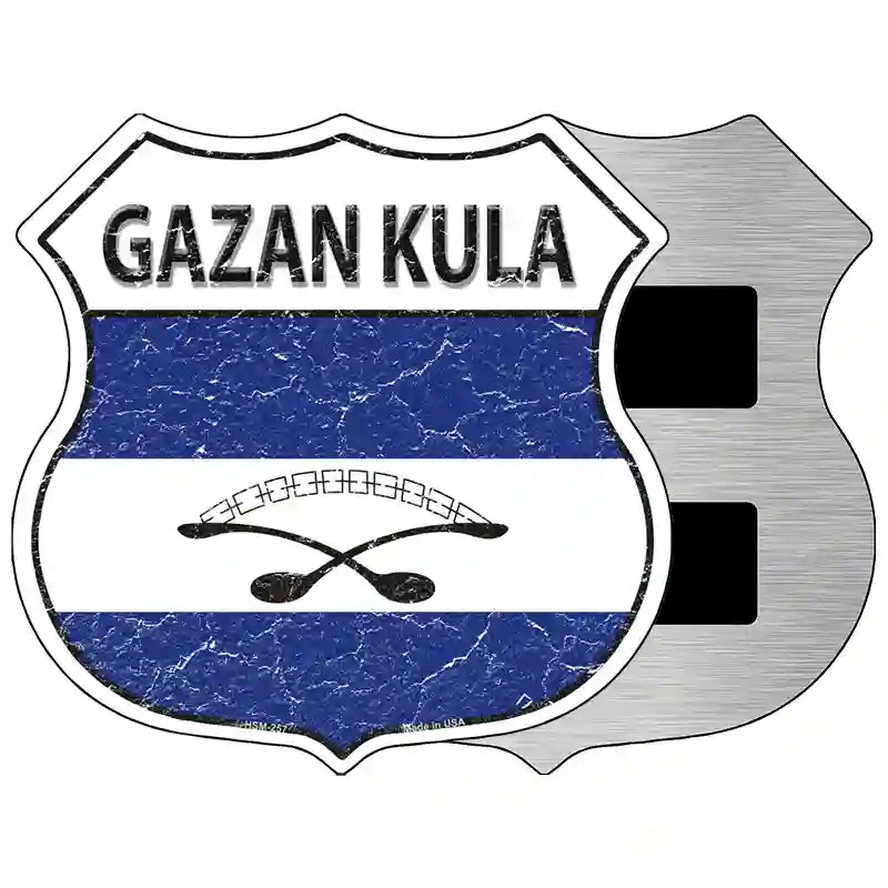 Gazan Kula Flag Highway Shield Metal Sign 5" (HSM)