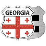 Georgia Flag Highway Shield Metal Sign 5" (HSM)