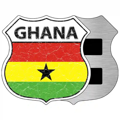 Ghana Flag Highway Shield Metal Sign 5" (HSM)