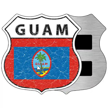 Guam Flag Highway Shield Metal Sign 5" (HSM)