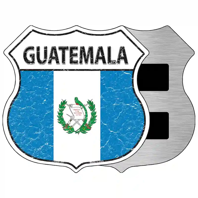 Guatemala Flag Highway Shield Metal Sign 5" (HSM)