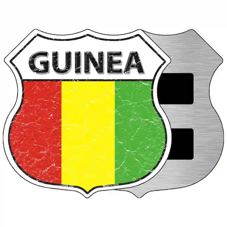 Guinea Flag Highway Shield Metal Sign 5" (HSM)