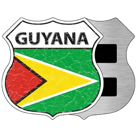 Guyana Flag Highway Shield Metal Sign 5" (HSM)