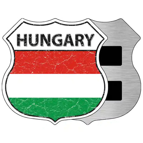 Hungary Flag Highway Shield Metal Sign 5" (HSM)